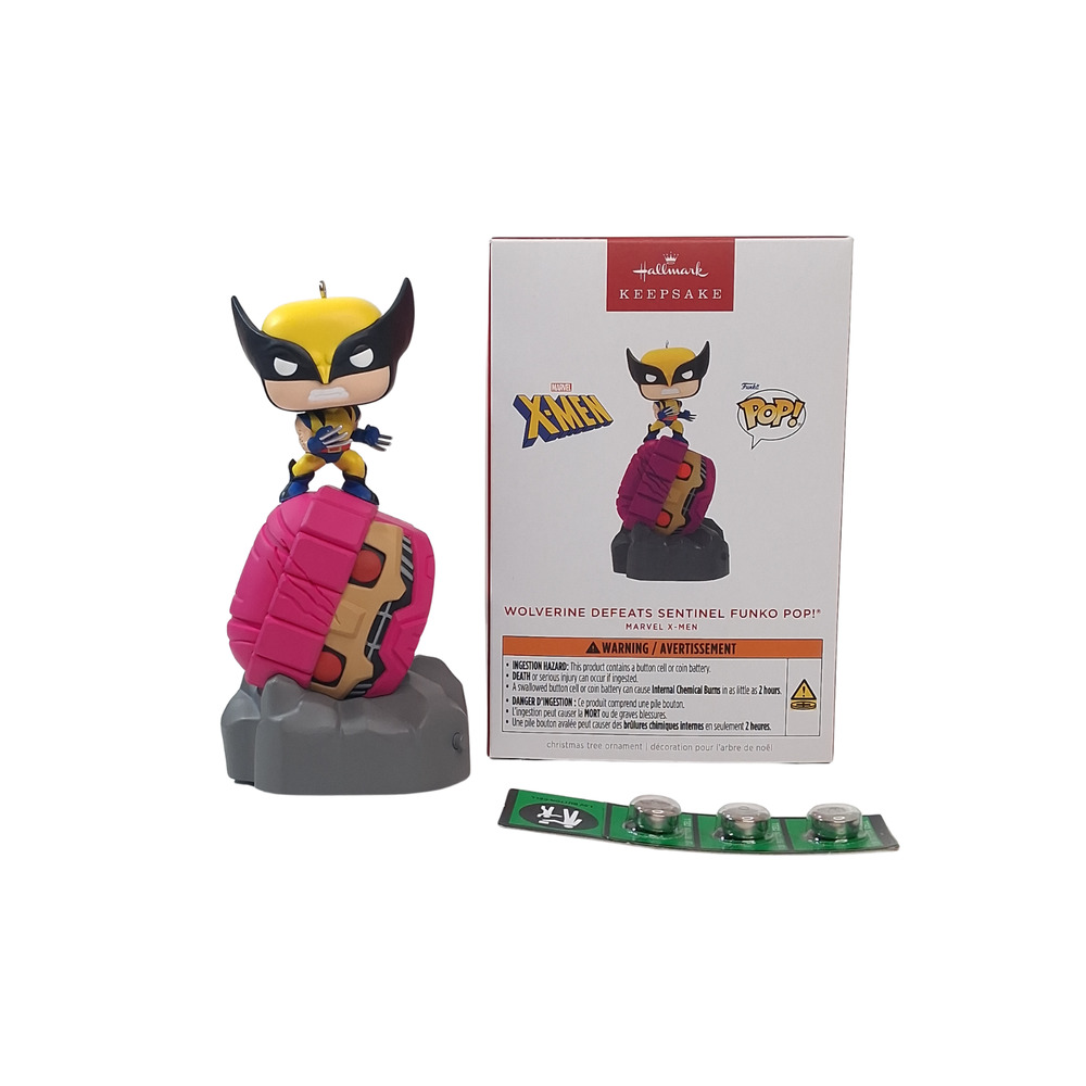 Marvel X-Men Hallmark Wolverine Defeats Sentinel Funko Pop Light-Up Ornament